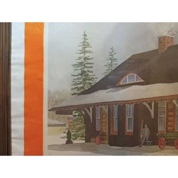 Vintage Framed Print "KENNEDY '81" Called "NEW OXFORD TRAIN STATION" - Picture 6 of 12